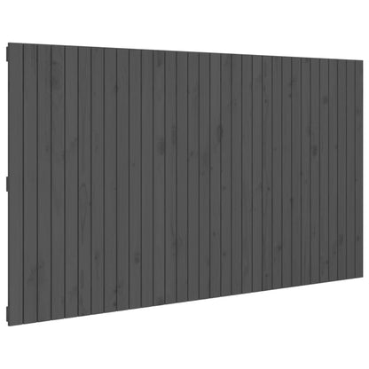 Solid Pine Wood Grey Wall Headboard - 204x3x110 cm