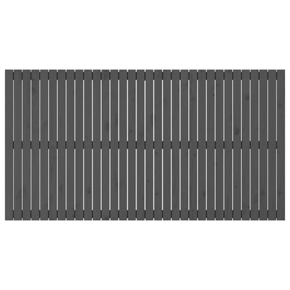 Solid Pine Wood Grey Wall Headboard - 204x3x110 cm