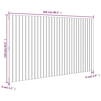 Solid Pine Wood Wall Headboard, Honey Brown, 204x3x110 cm