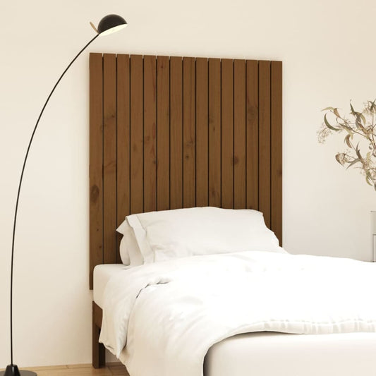 Solid Pine Wood Wall Headboard, Honey Brown, 95.5x3x110 cm
