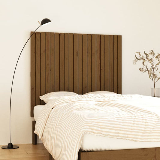 Solid Wood Pine Wall Headboard, Honey Brown, 127.5x3x110 cm