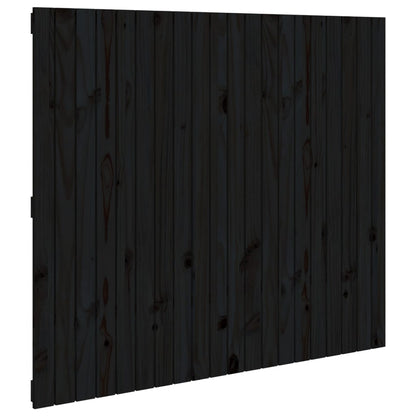 Solid Wood Pine Wall Headboard, Black, 127.5x3x110 cm