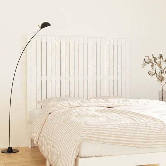 White Solid Wood Pine Wall Headboard 146.5x3x110 cm