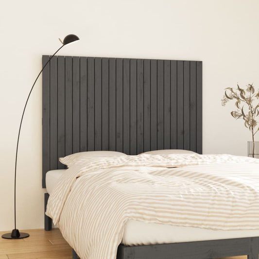 Solid Pine Grey Wall Headboard - 146.5x3x110 cm Elegant Design