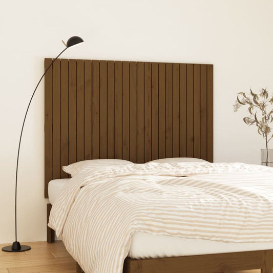 Solid Wood Pine Wall Headboard, Honey Brown, 146.5x3x110 cm