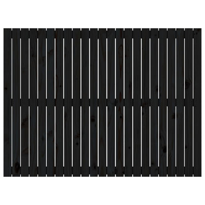Black Pine Solid Wood Wall Headboard 146.5x3x110 cm
