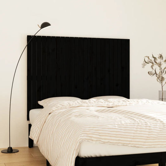 Black Pine Solid Wood Wall Headboard 146.5x3x110 cm