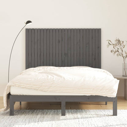 Solid Pine Wood Wall Headboard, Grey 159.5x3x110 cm