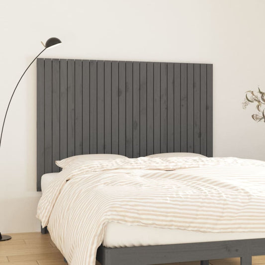 Solid Pine Wood Wall Headboard, Grey 159.5x3x110 cm