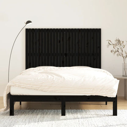 Solid Pine Black Wall Headboard 159.5x3x110 cm