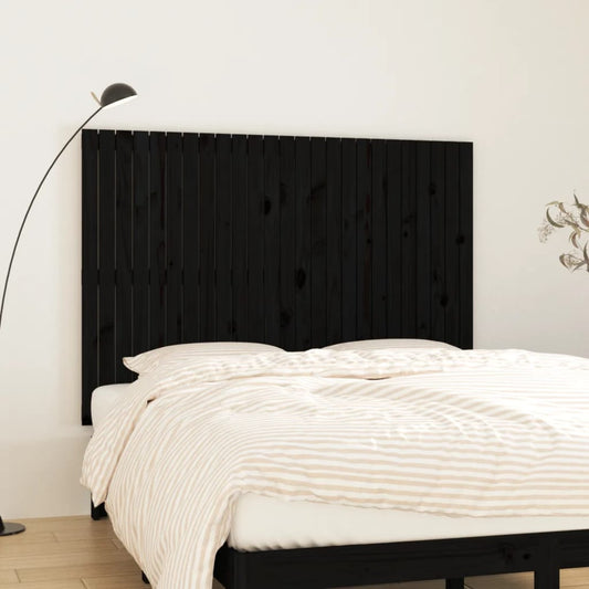 Solid Pine Black Wall Headboard 159.5x3x110 cm