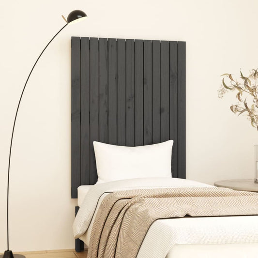 Solid Pine Wall Headboard - Grey 82.5x3x110 cm