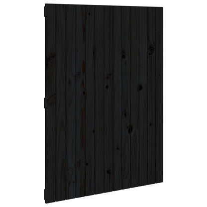 Solid Wood Pine Wall Headboard - Black 82.5x3x110 cm