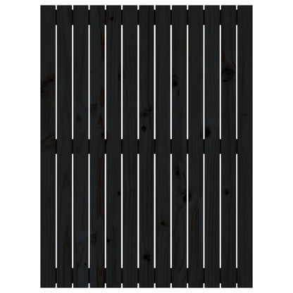 Solid Wood Pine Wall Headboard - Black 82.5x3x110 cm