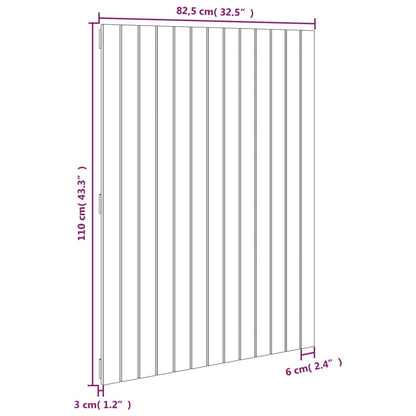 Solid Wood Pine Wall Headboard - Black 82.5x3x110 cm