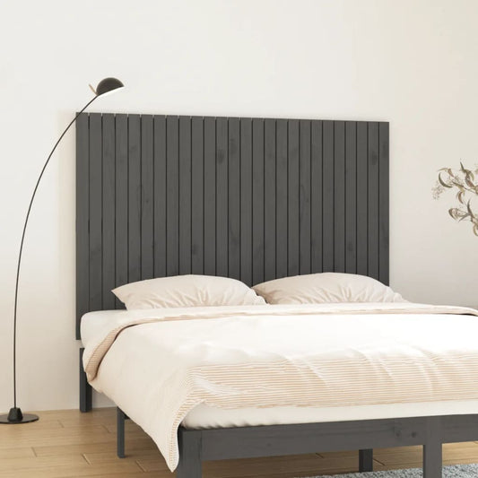 Stylish Grey Solid Wood Pine Wall Headboard 166x3x110 cm
