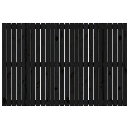 Elegant Black Solid Pine Wall Headboard 166x3x110 cm