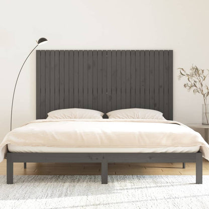 Solid Pine Wall Headboard - Grey, 185x3x110 cm