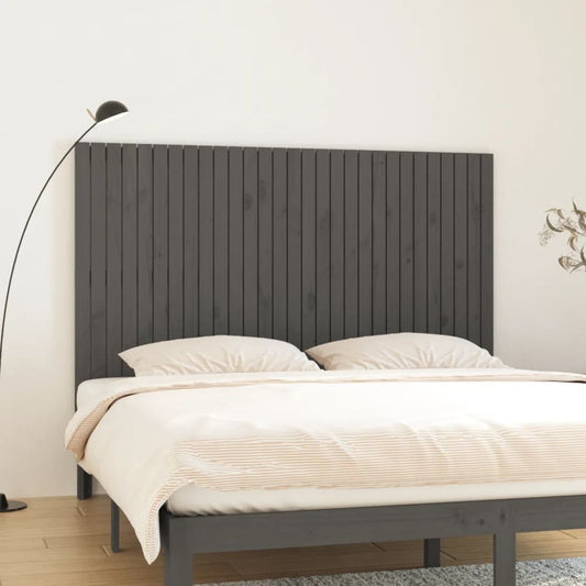Solid Pine Wall Headboard - Grey, 185x3x110 cm
