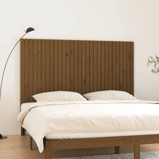 Solid Pine Wall Headboard, Honey Brown, 185x3x110 cm