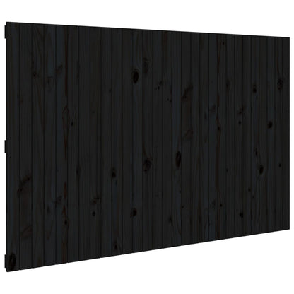 Solid Wood Pine Wall Headboard Black 185x3x110 cm