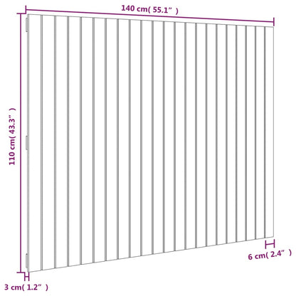 Solid Pine Wall Headboard, Honey Brown 140x3x110 cm
