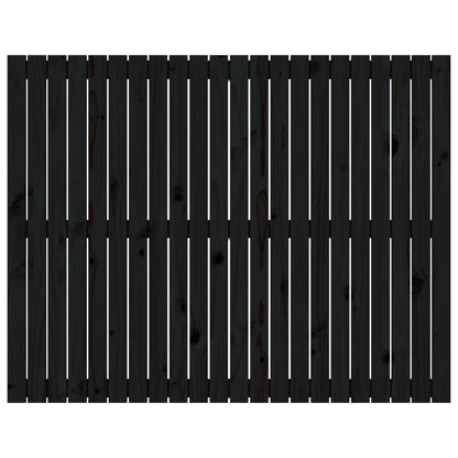 Solid Pine Wall Headboard Black 140x3x110 cm