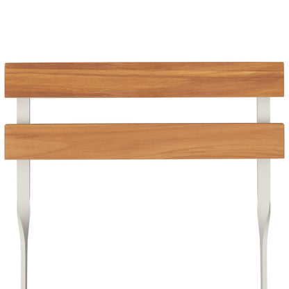 3 Piece Folding Bistro Set Solid Wood Acacia and Steel