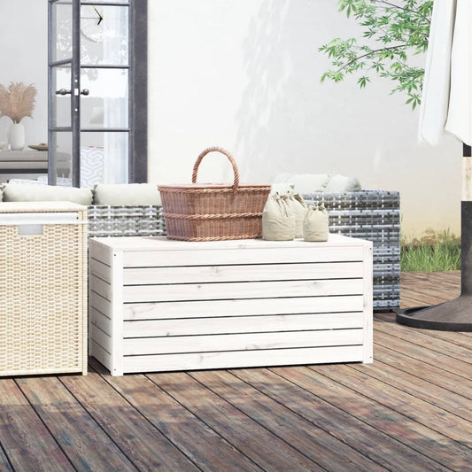 Solid Pine Wood White Garden Box 101x50.5x46.5 cm