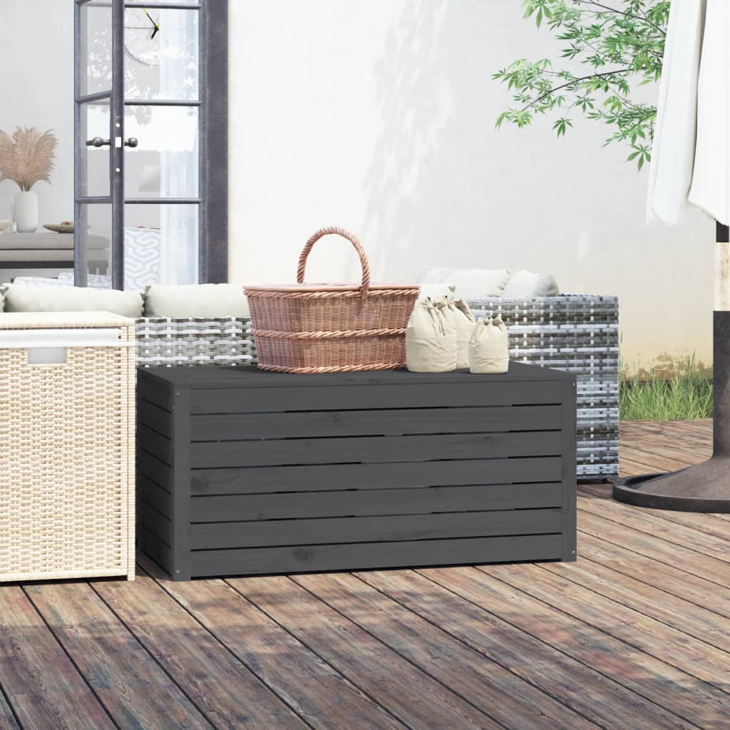 Solid Pine Garden Box Grey - 101x50.5x46.5 cm Durable Planter