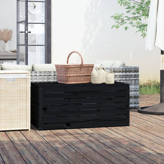 Solid Wood Pine Garden Box - Black 101x50.5x46.5 cm