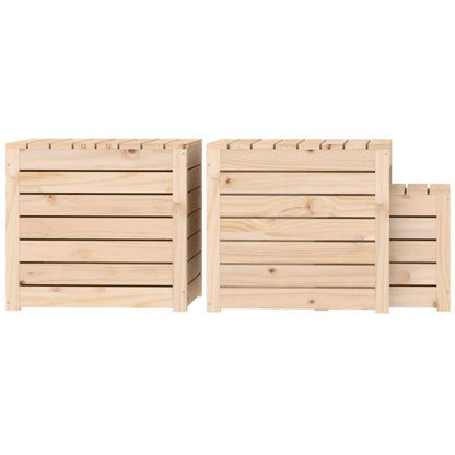Solid Pine 3-Piece Garden Box Set – Durable Wood Planters