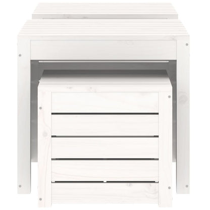 3-Piece White Solid Wood Pine Garden Box Set