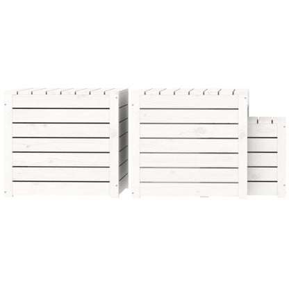 3-Piece White Solid Wood Pine Garden Box Set