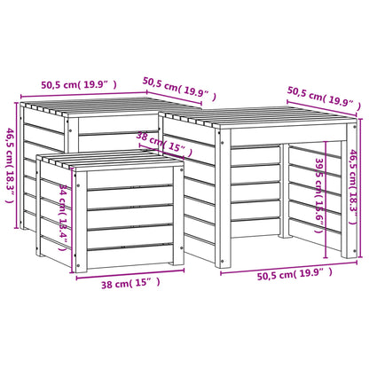 3-Piece White Solid Wood Pine Garden Box Set