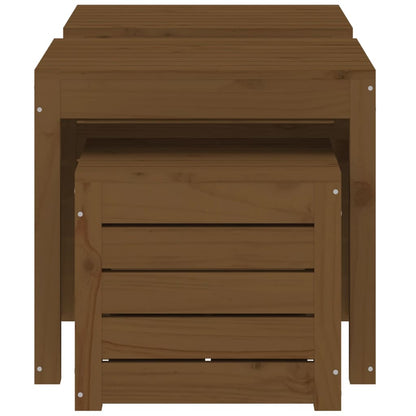 3-Piece Honey Brown Pine Garden Box Set - Solid Wood Planters