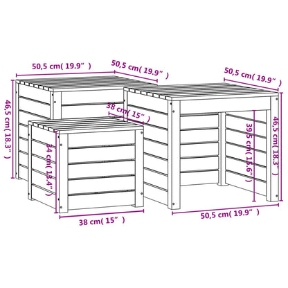 3-Piece Honey Brown Pine Garden Box Set - Solid Wood Planters