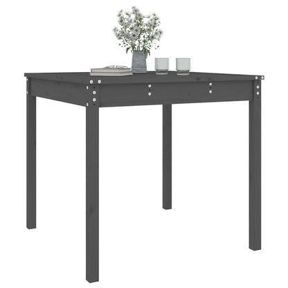 Solid Pine Wood Garden Table - Grey, 82.5 cm Square