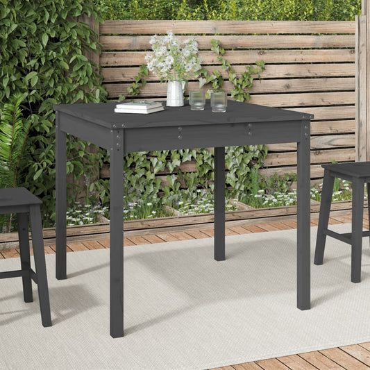 Solid Pine Wood Garden Table - Grey, 82.5 cm Square