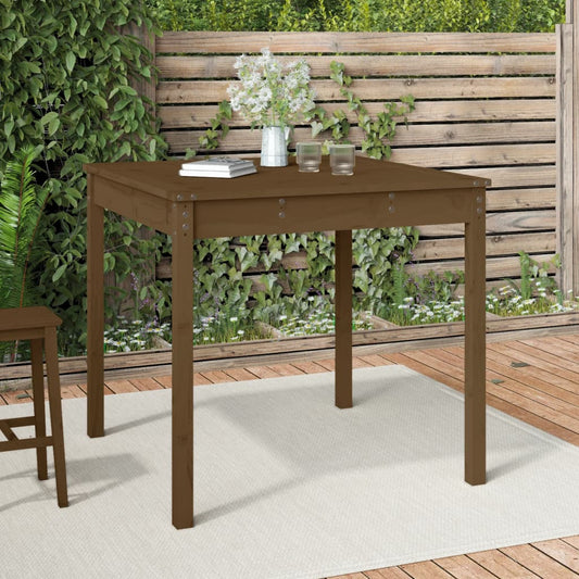 Honey Brown Solid Pine Wood Garden Table 82.5 cm