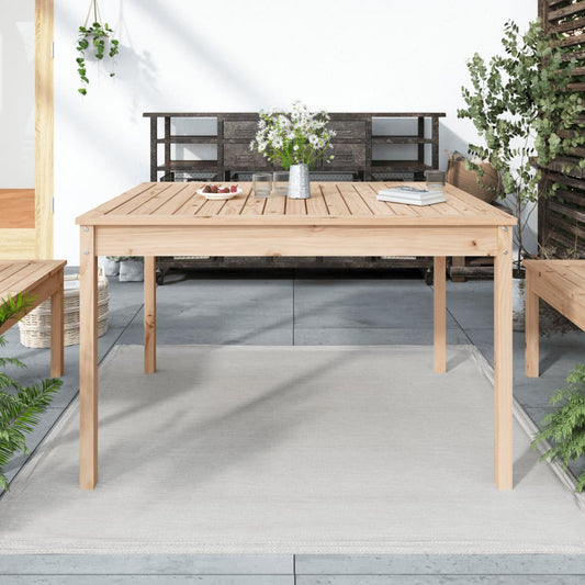 Solid Pine Wood Garden Table 121x82.5x76 cm - Natural Finish