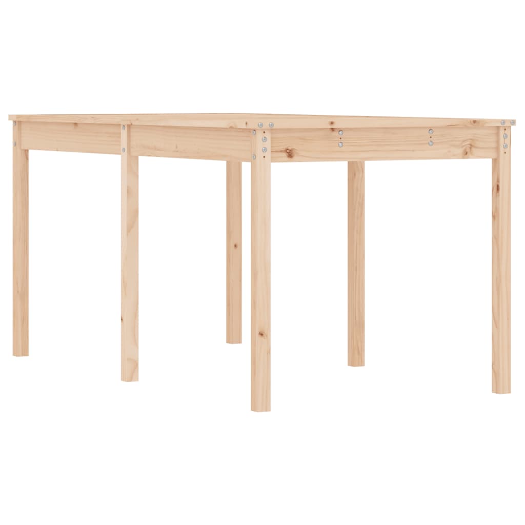 Solid Pine Wood Garden Table, 159.5x82.5x76 cm, Natural Finish