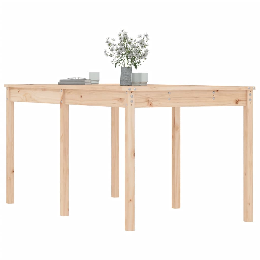 Solid Pine Wood Garden Table, 159.5x82.5x76 cm, Natural Finish