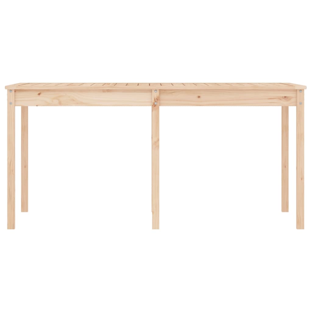 Solid Pine Wood Garden Table, 159.5x82.5x76 cm, Natural Finish