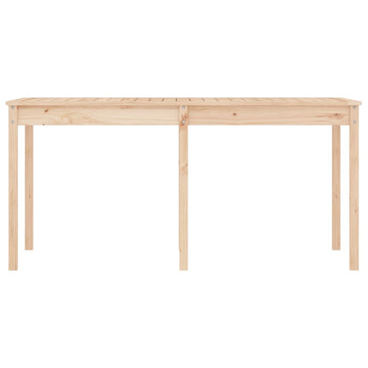 Solid Pine Wood Garden Table, 159.5x82.5x76 cm, Natural Finish