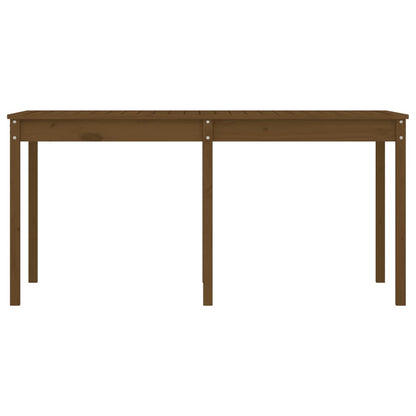 Solid Pine Wood Garden Table - Honey Brown, 159.5x82.5x76 cm