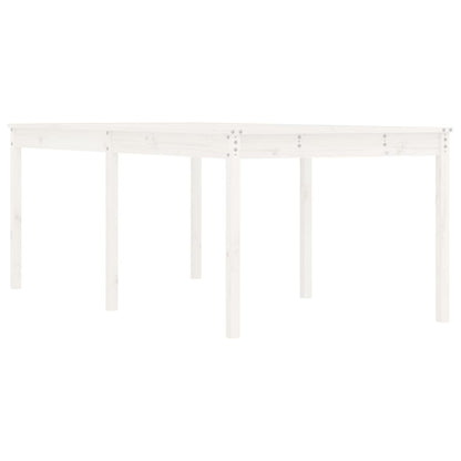 Solid Pine Wood Garden Table - White, 203.5x100x76 cm