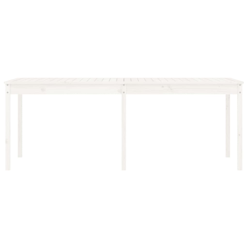 Solid Pine Wood Garden Table - White, 203.5x100x76 cm