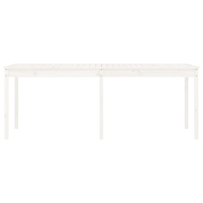Solid Pine Wood Garden Table - White, 203.5x100x76 cm