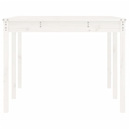 Solid Pine Wood Garden Table - White, 203.5x100x76 cm
